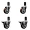 Service Caster 3.5'' Maroon Poly Wheel Swivel 1-5/8'' Expanding Stem Caster Set 2 Brakes, 4PK SCC-EX20S3514-PPUB-MRN-2-PLB-2-158 - alternate 1